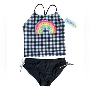 NWT Cat and Jack Girl’s Rainbow Tankini Swim top and bottom